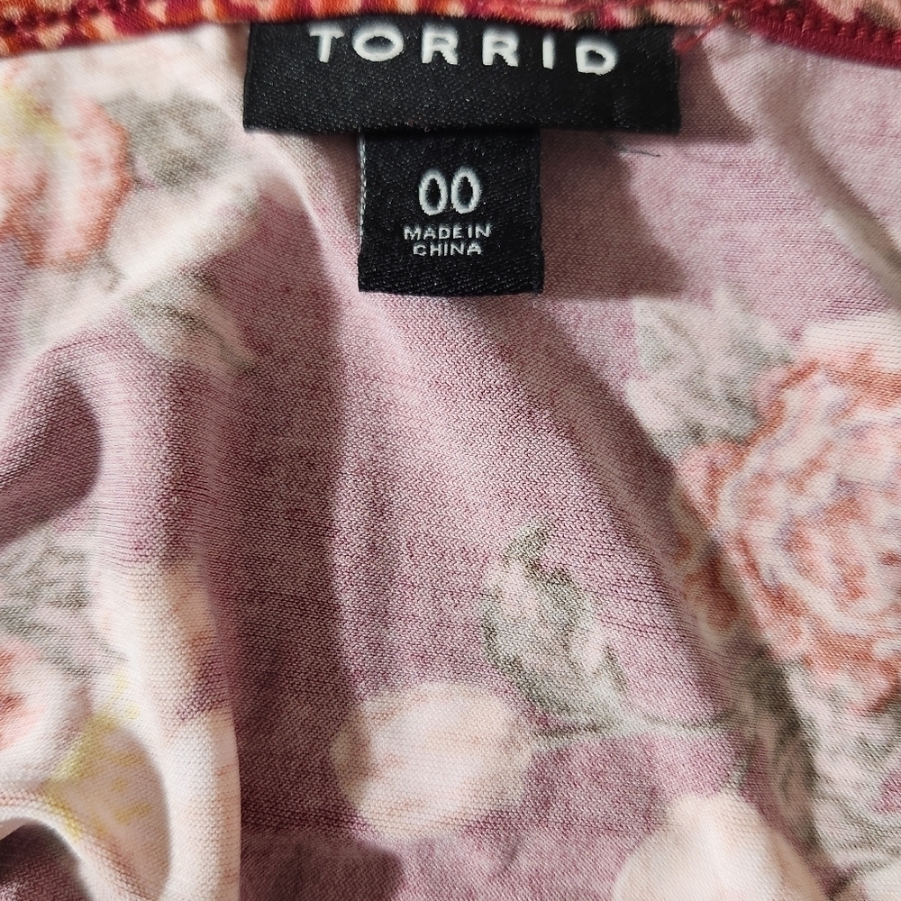 Torrid Dress Women Floral Print Empire Waist Pockets Scoop Neck 3/4 Sleeve SZ 10 - Picture 13 of 14